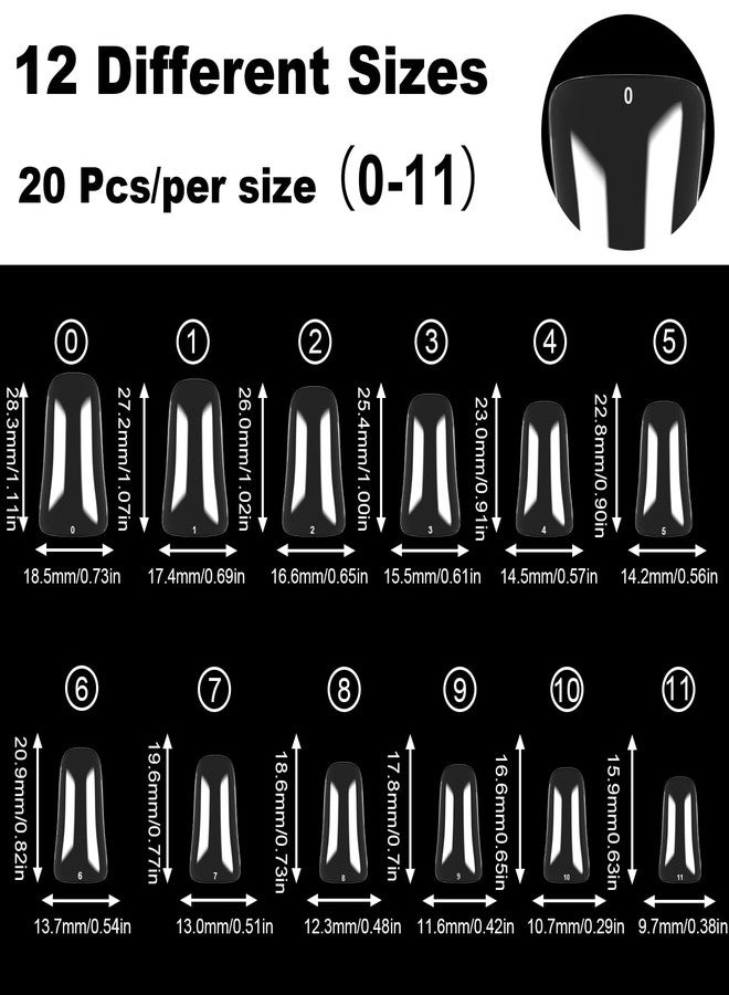 ASONRL 504Pcs Clear Duck Nail Tips Full Cover Duck Nails Tips Press Ons - 12 Sizes Acrylic Gel DIY Nail Extensions for Salon-Worthy Duck Shaped Manicures & Nail Art with Box - Image 2